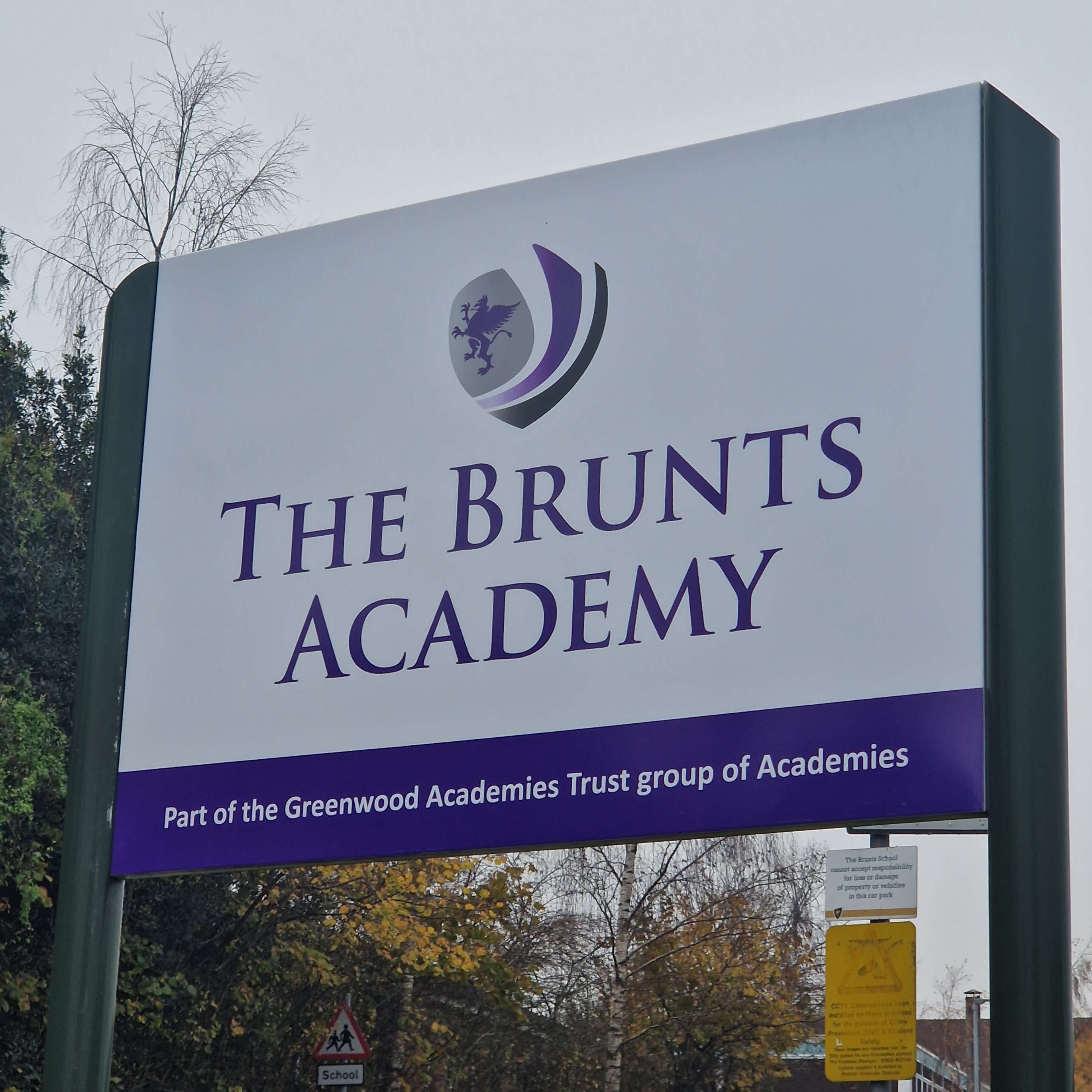 The Brunts Academy entrance sign